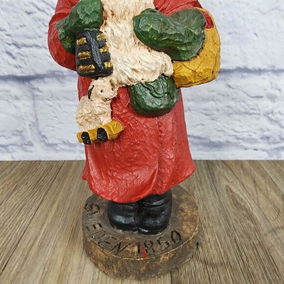 Wood World 1989 VTG 8" Santa Sweden 1850 Christmas Rustic Folk Art Hand Painted - Picture 3 of 10